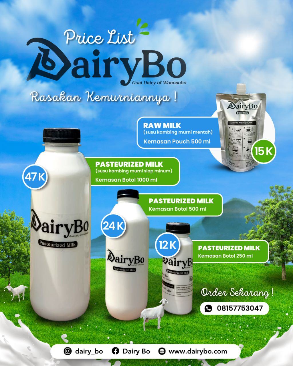 Susu kambing pasteurisasi murni
