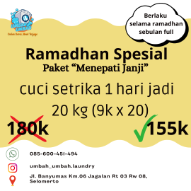 Spesial Ramadhan Cuci Setrika 1 hari